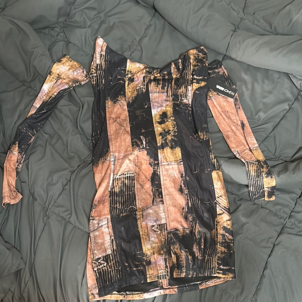 Fashion Nova Crystal Mesh Mini Dress